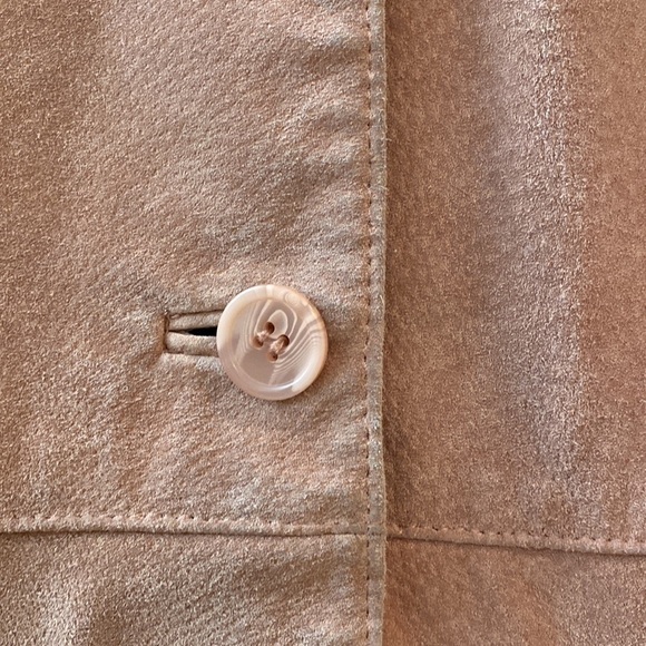 VTG Leather coat Jacket blazer Womens XL Pink  Suede Patch pockets Barn jacket - Picture 3 of 10